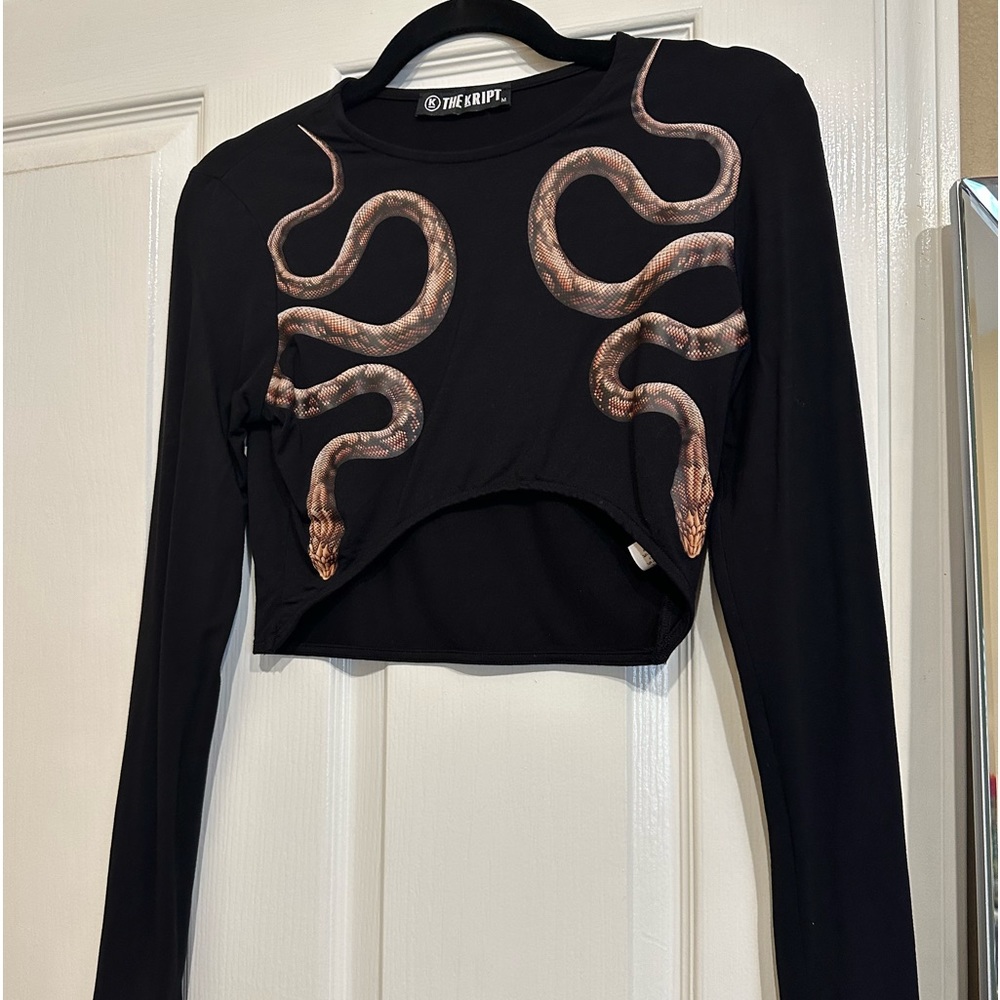 Dolls Kill Snake Crop Top & Pant Set / brand Kript size S